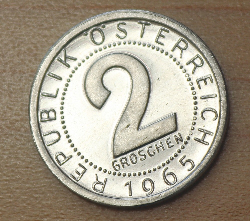 1965 Austria 2 Groschen Proof Unc.