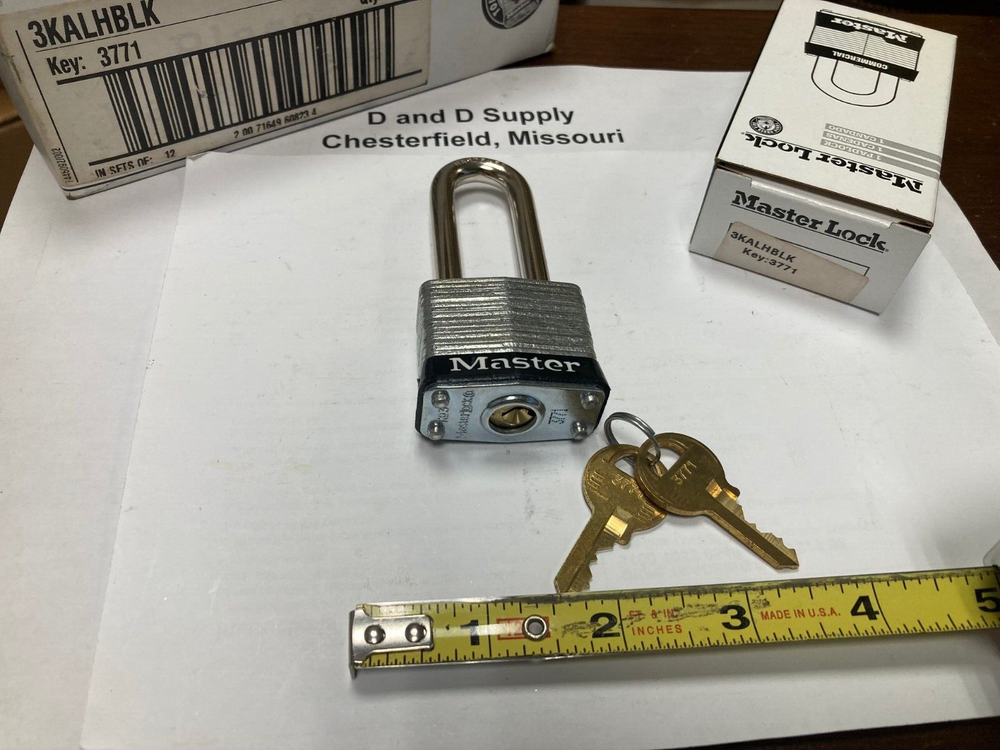 Master Lock 3KALHBLK, Lockout Padlock, KA, Black, Key No. 3771