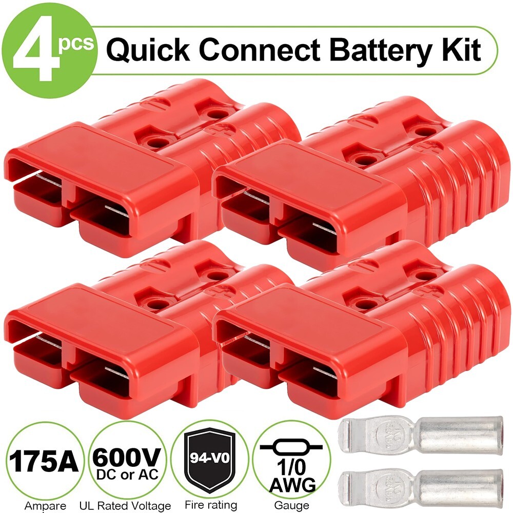 2/4 Winch Connector Battery Quick Connect Disconnect Wire Terminal Plug Kit 175A
