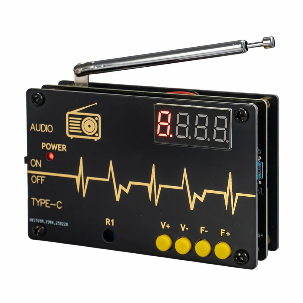 DIY FM Radio Kit with Digital Display and Microcontroller — 87–108 MHz Receiver