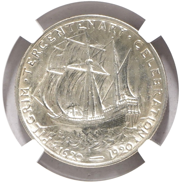 1920 Pilgrim Half Dollar NGC Unc Details Cleaned