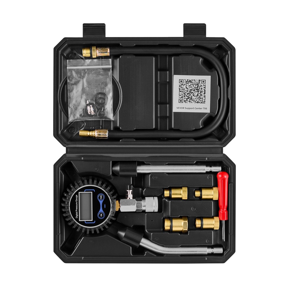 VEVOR Engine Cylinder Compression Tester Kit 10-200PSI for Automotive Motorcycle