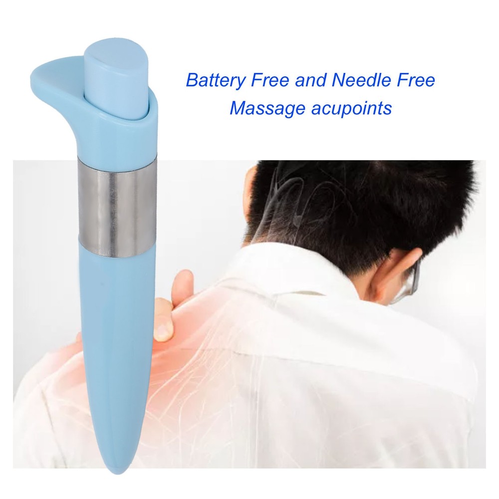 Electric Acupuncture Pen Trigger Point Stimulator Acupoints Massage Pen (Blue)
