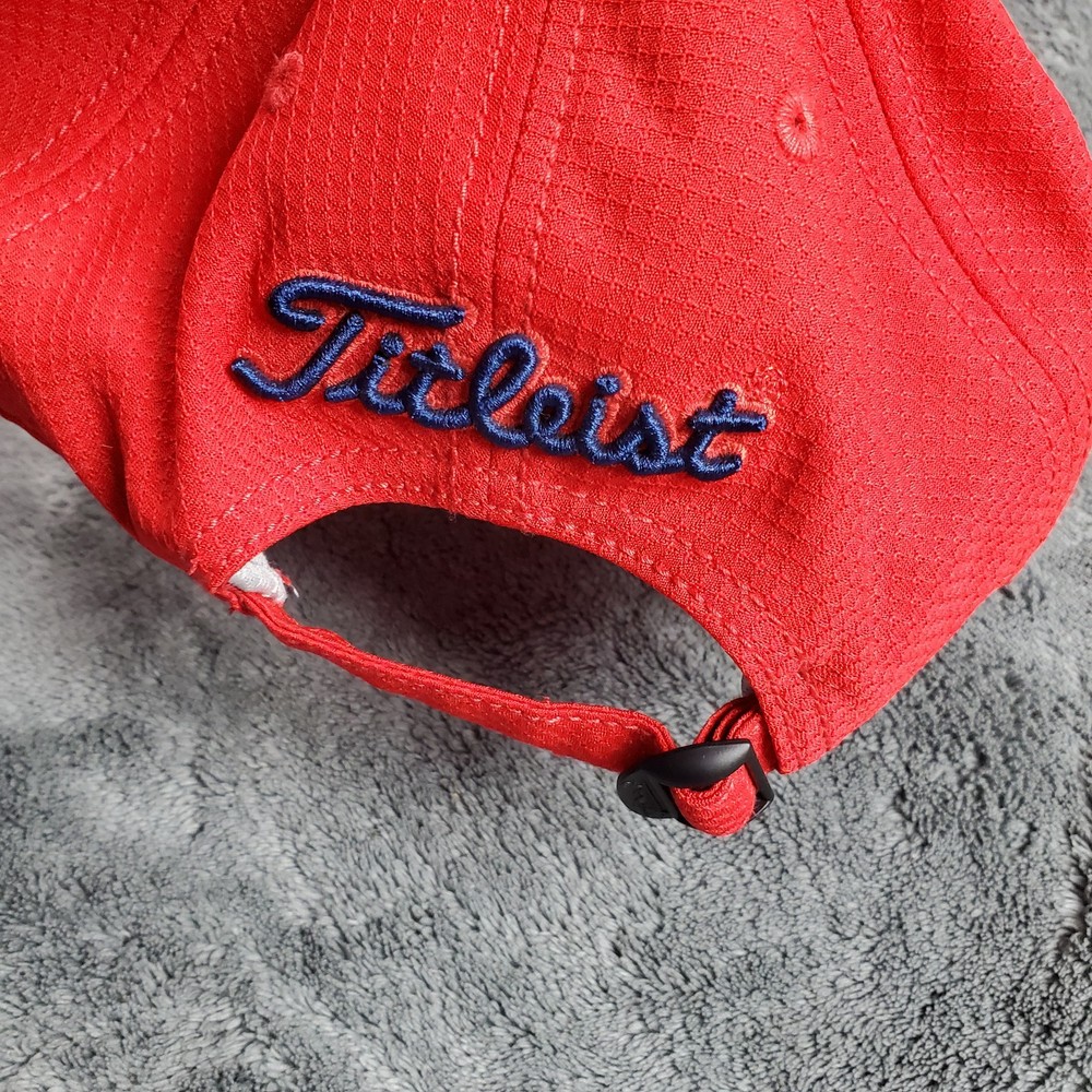 Titleist Hat OS Red White Sports Golf Adjustable Cap