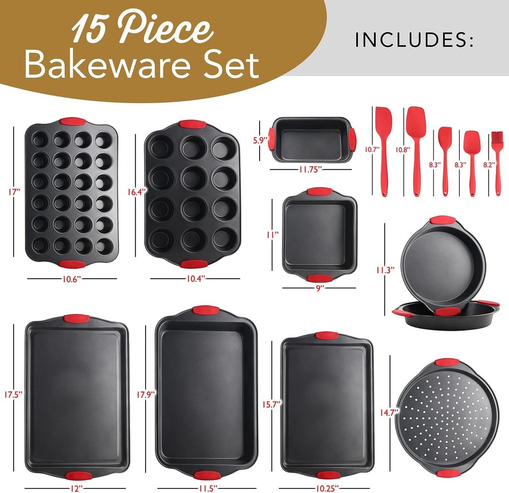 Baking Pan Set 39 Piece Premium Baking Set Nonstick Bakeware Sets BPA Free