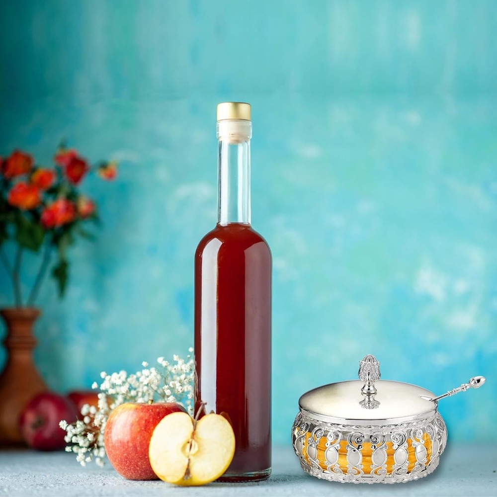 Silvertone Metal Traditional Honey Dish