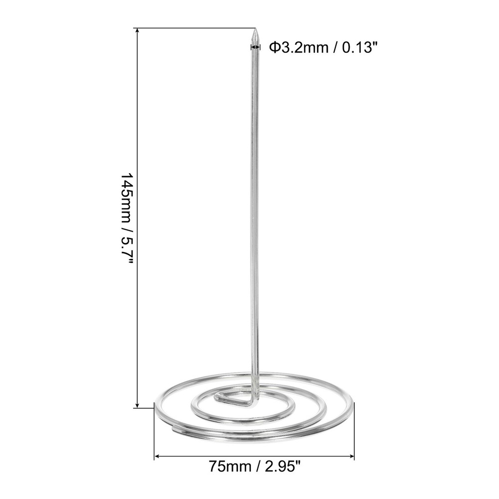 Desk Receipt Holder Spike, 5 Pack Invoice Bill Spike Ticket Fork, Silver