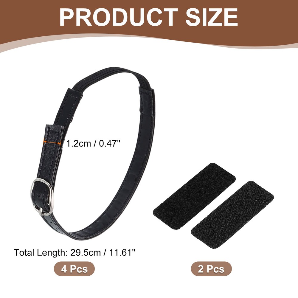 2 Pair Replacement Ankle Strap for Heels Shoe Bands, Matte Black