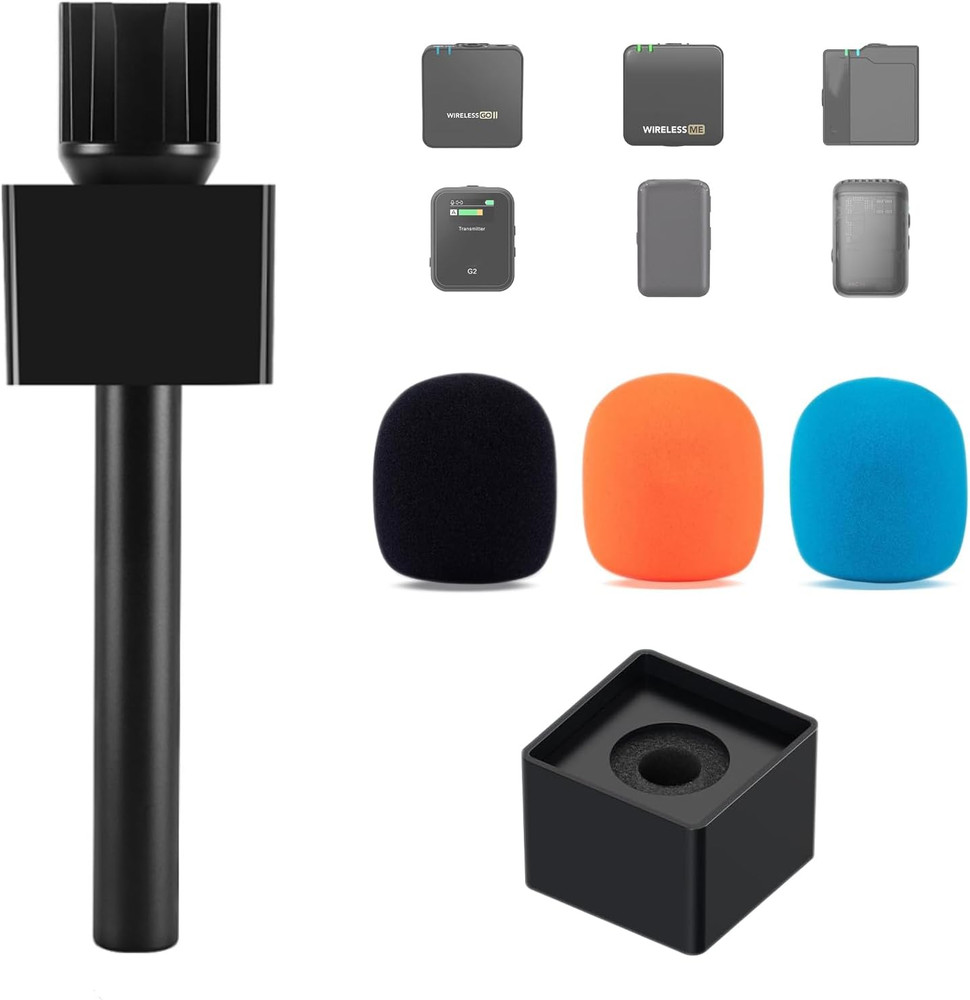 Mic Handle for DJI Rode Microphone, Handheld Stand Holder for Wireless GO2, Inte