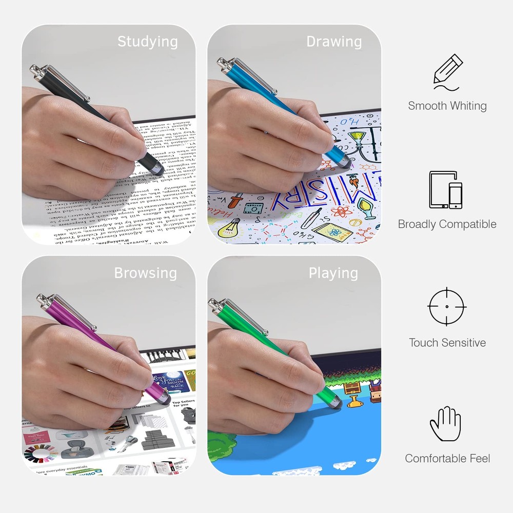 Stylus Pens for Touch Screens, High Precision Universal 10-Pack - Anti-Scratch