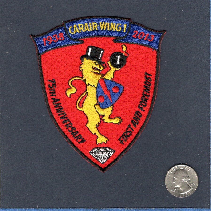 CVW-1 CARRIER AIR WING ONE 75th Anniversary 2013 US Navy Squadron Jacket Patch