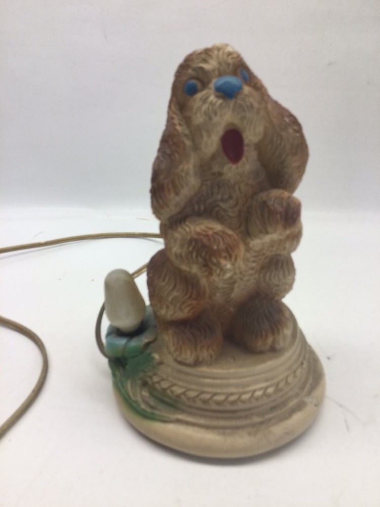 Vintage 1946 Melillo Studios NY Cocker Spaniel Dog Chalkware Lamp