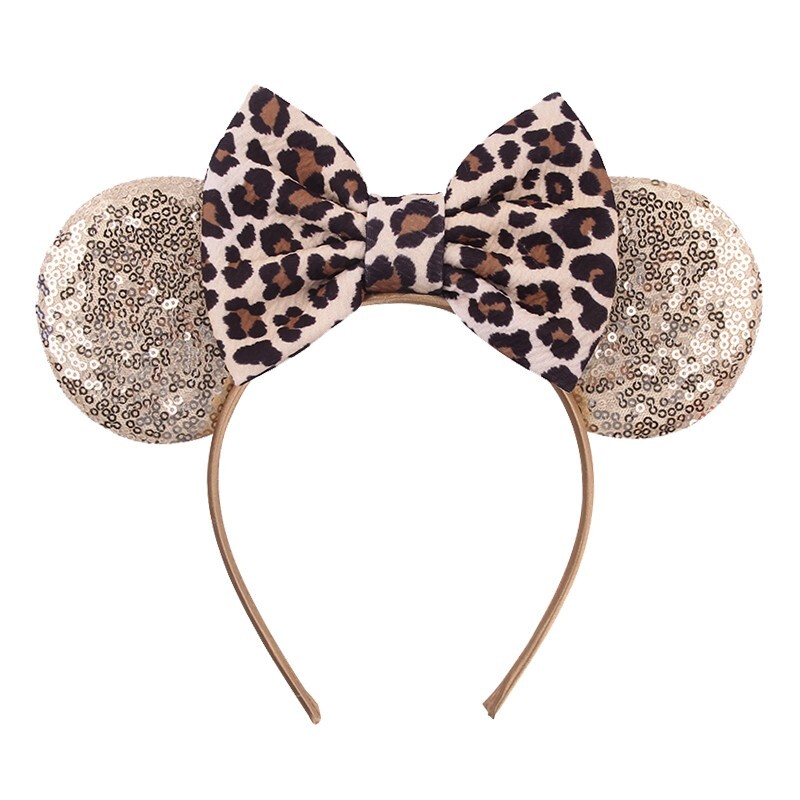 Leopard & Gold Minnie Headband