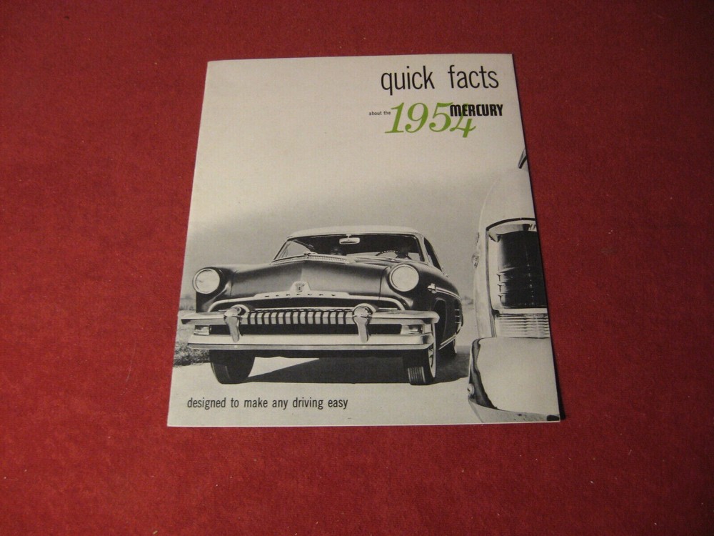 1954  Mercury  Quick Facts Sales  Folder - Original
