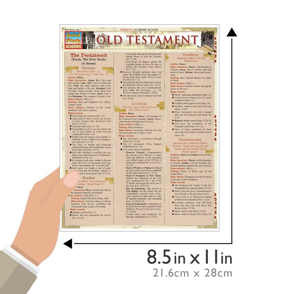 Brand New Quick Study - Old Testament Fold out Laminated Study Guide 