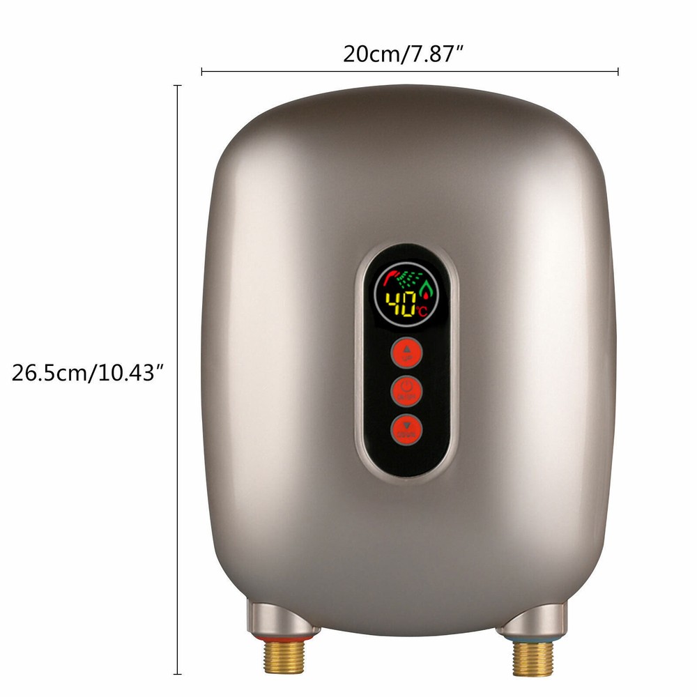 220V Electric Tankless Home Hot Water Heater Whole House Instant Heating 6500W