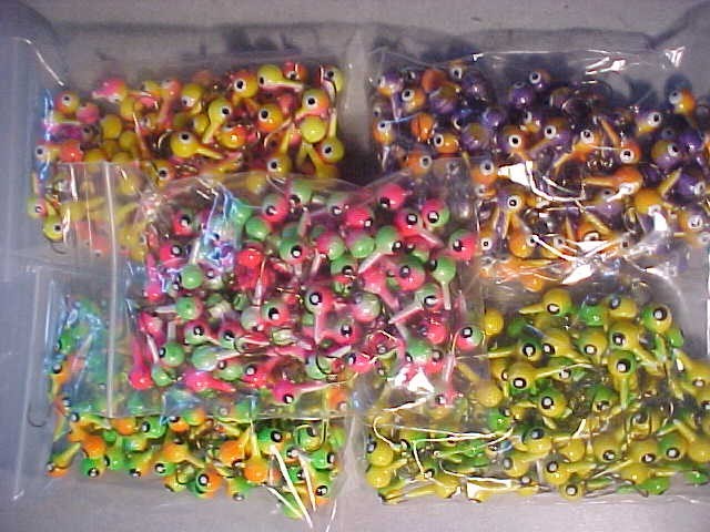 100 FLOATING OZ WALLEYE JIG HEADS 1/4 size 2 HOOKS
