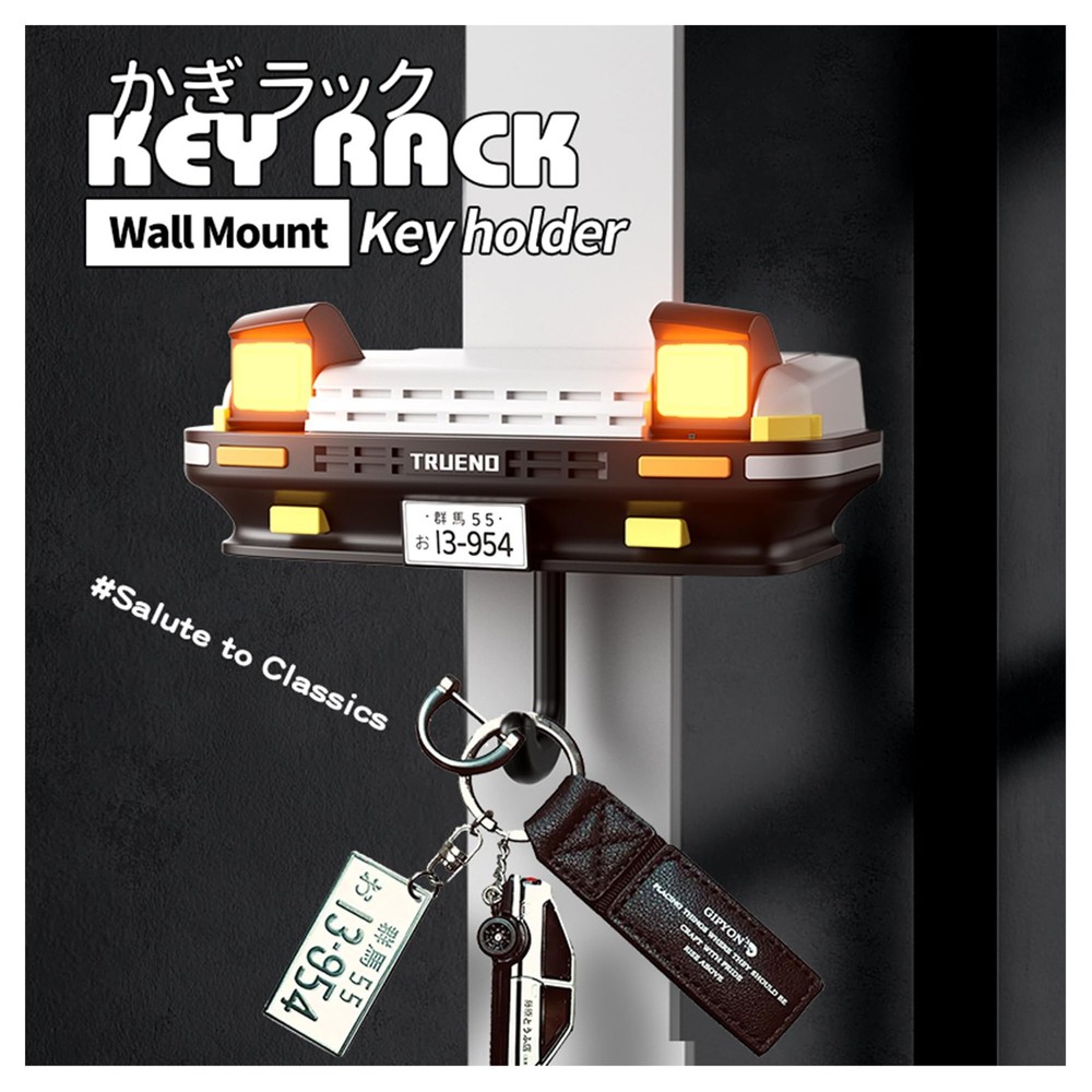 Initial D AE86 & Mazd@ MX5 Miata Car Wall Key Holder - Pop-Up Headlight, Auto...
