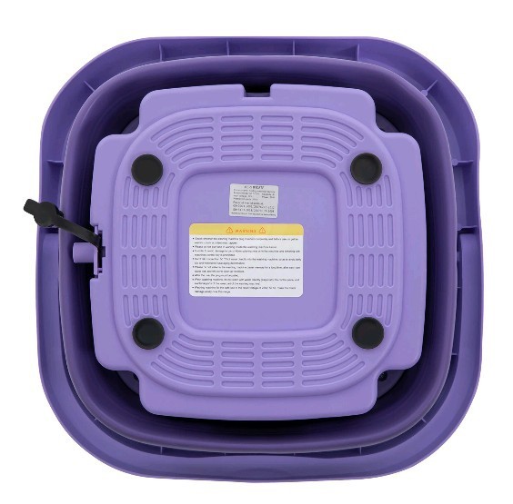 Portable Mini Washing Machine Foldable Multi-Functional w/Drainage Basket PURPLE