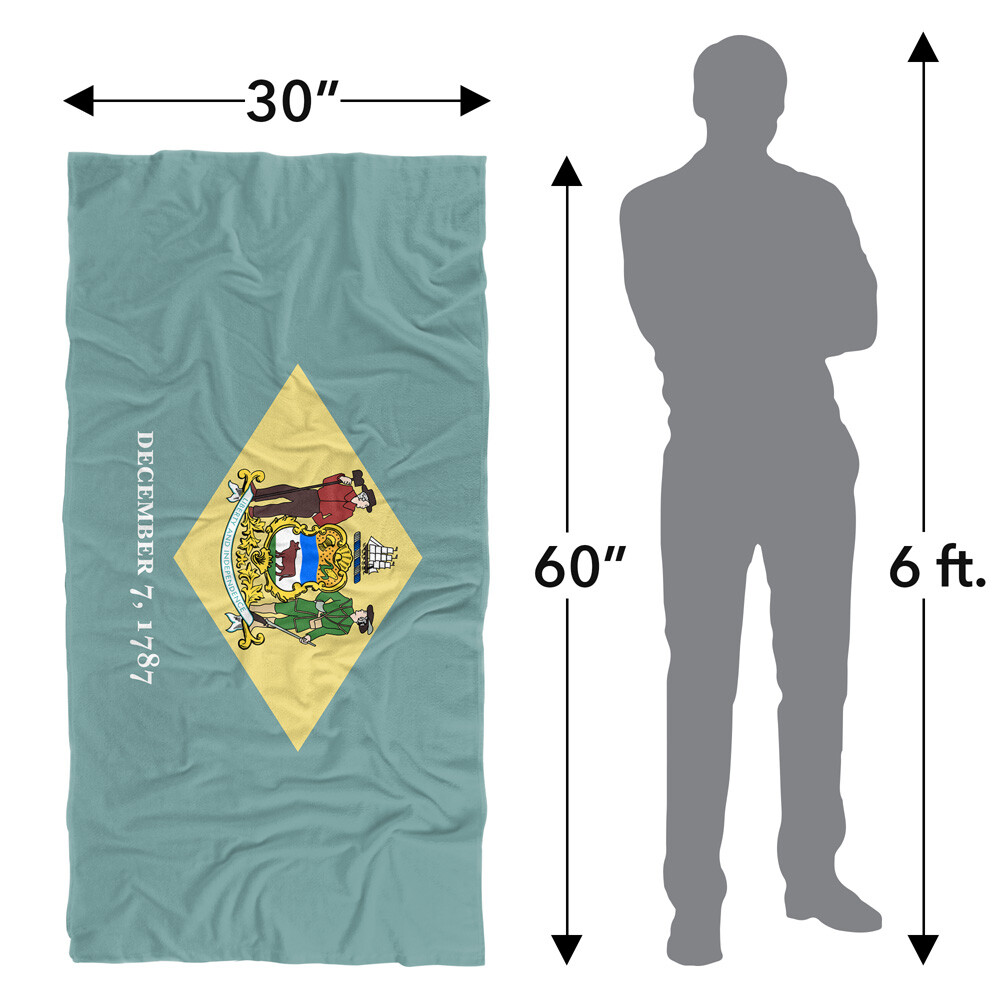 Delaware Flag Beach Towel, 30"x60" Beach Towel