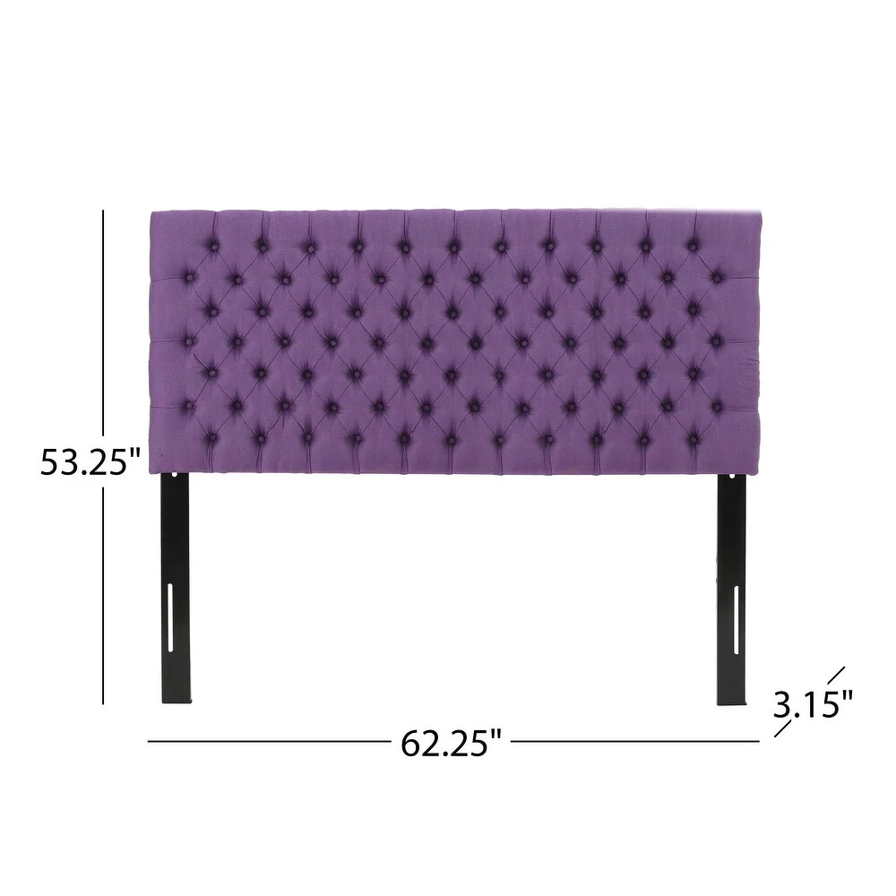 Purple Tufted Fabric Upholstered Headboard Full Queen Size Bed Frame Mount
