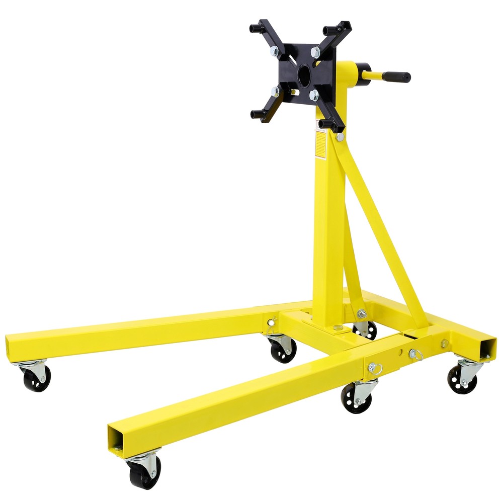 Folding Engine Stand 2000LB Capacity Motor Hoist 360° Adjust Mounting Head Dolly