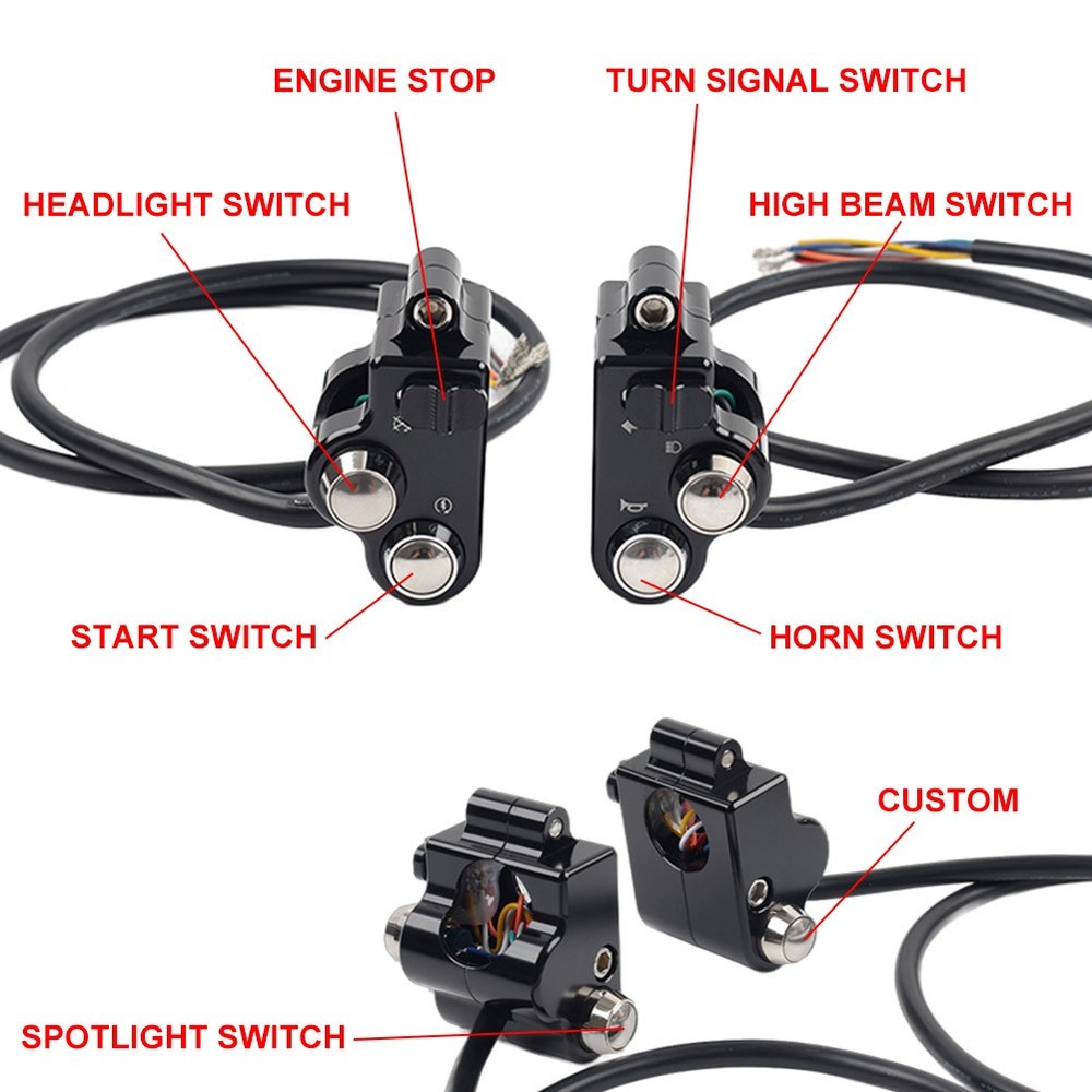 Motorcycle CNC 1" 25mm Handlebar Switch Control Housing For Harley Universal
