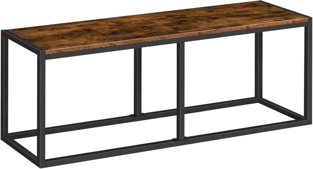 Dining Bench 47.2 Inch Industrial Style Kitchen Table Bench Steel Frame Easy