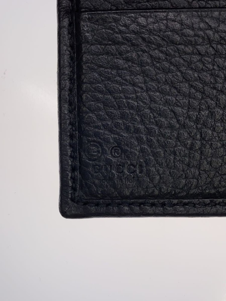 GUCCI Interlocking Bi fold Wallet Leather BLK Men s From Japan