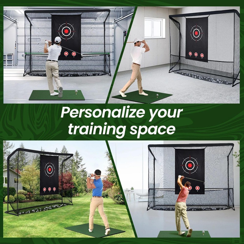 11x10ft Heavy Duty Golf Hitting Net with Target Cloth Driving Golf Training Net