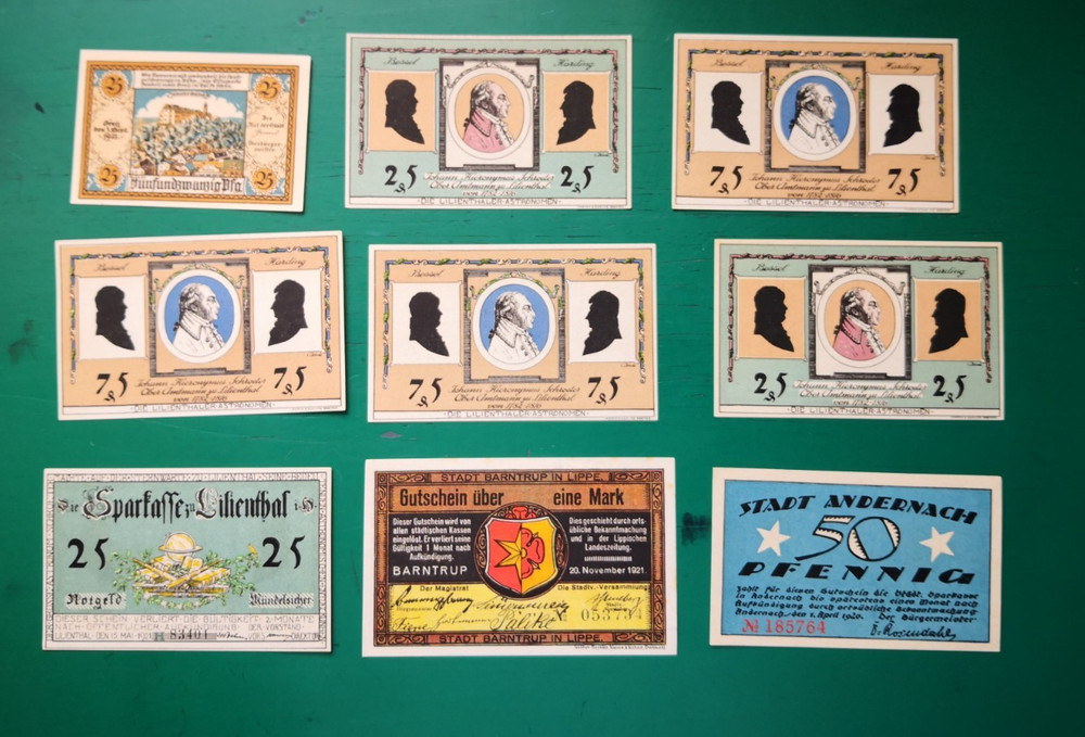 Germany Notgeld Banknotes x9 Notes #972