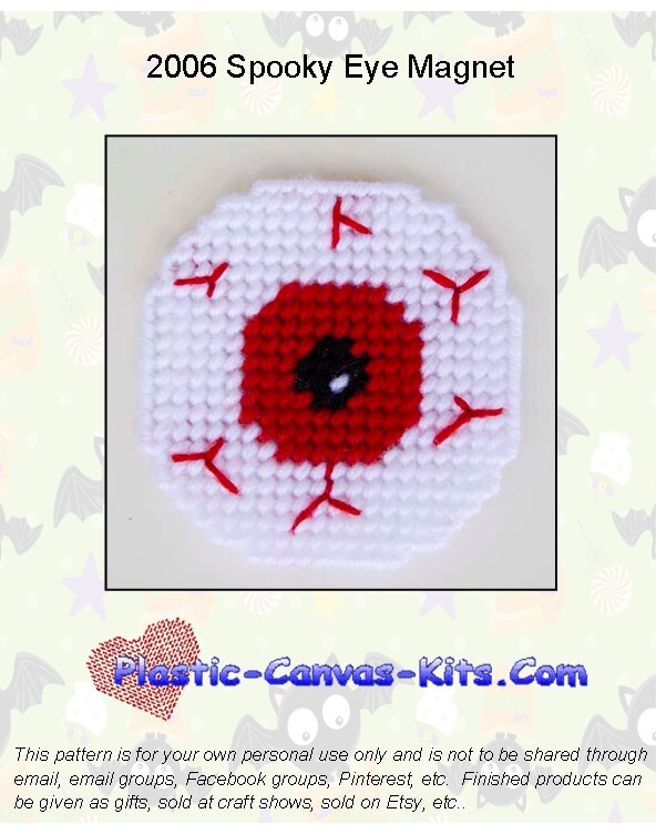 Halloween Spooky Eye Magnet-Plastic Canvas Pattern or Kit
