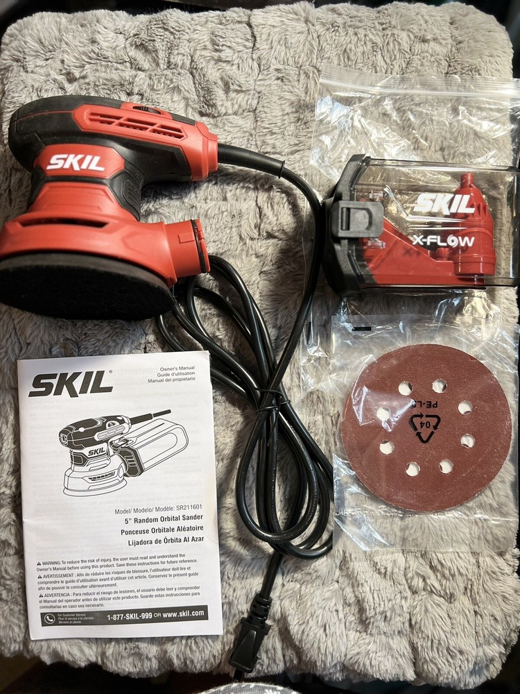 SKIL 5” Random Orbital Sander with Cyclonic Dust Box & 3pc One Size, Multi