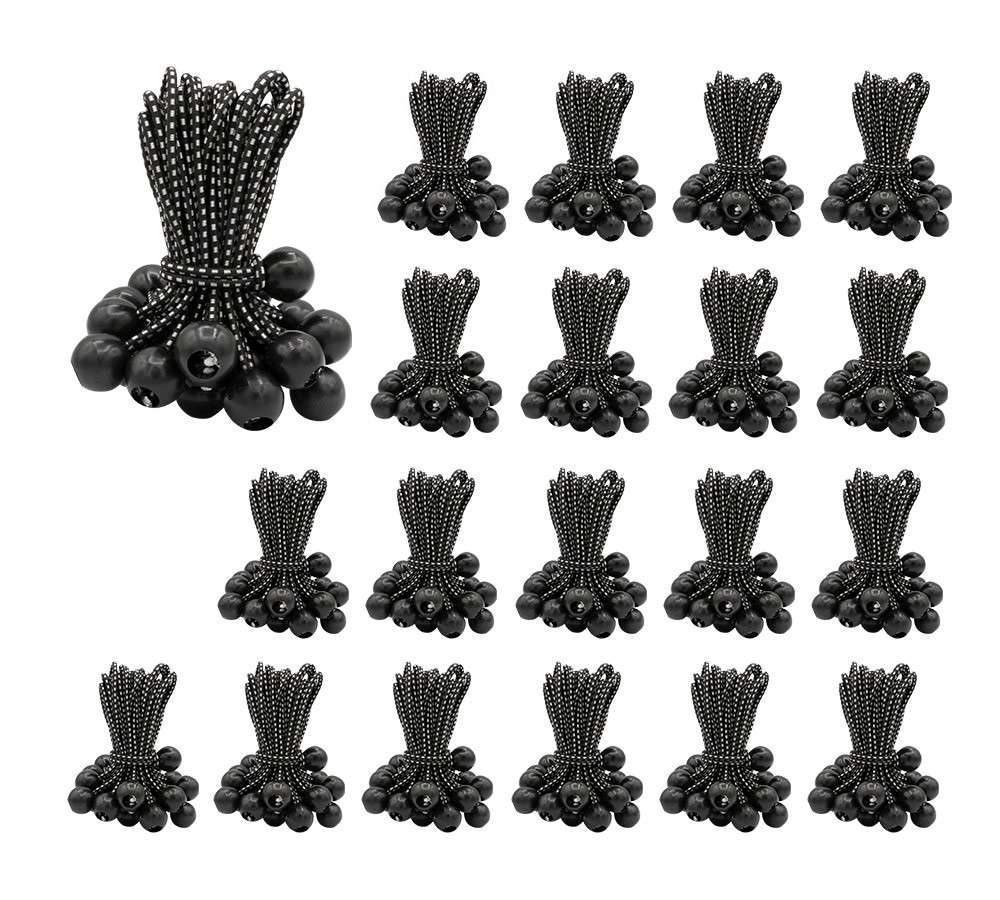 500 Pcs 9" Ball Bungee Loop Cords for Tarp Tie Down for Canopy, Camping, Cargo