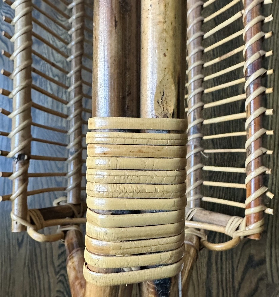 Bamboo & Rattan Magazine Stand Newspaper Rack with Handle