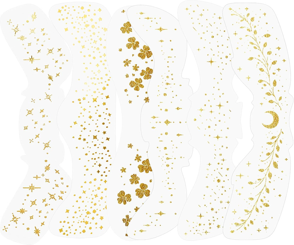 Waterproof Gold Speckles Temporary Face Makeup Patches - 10 Count