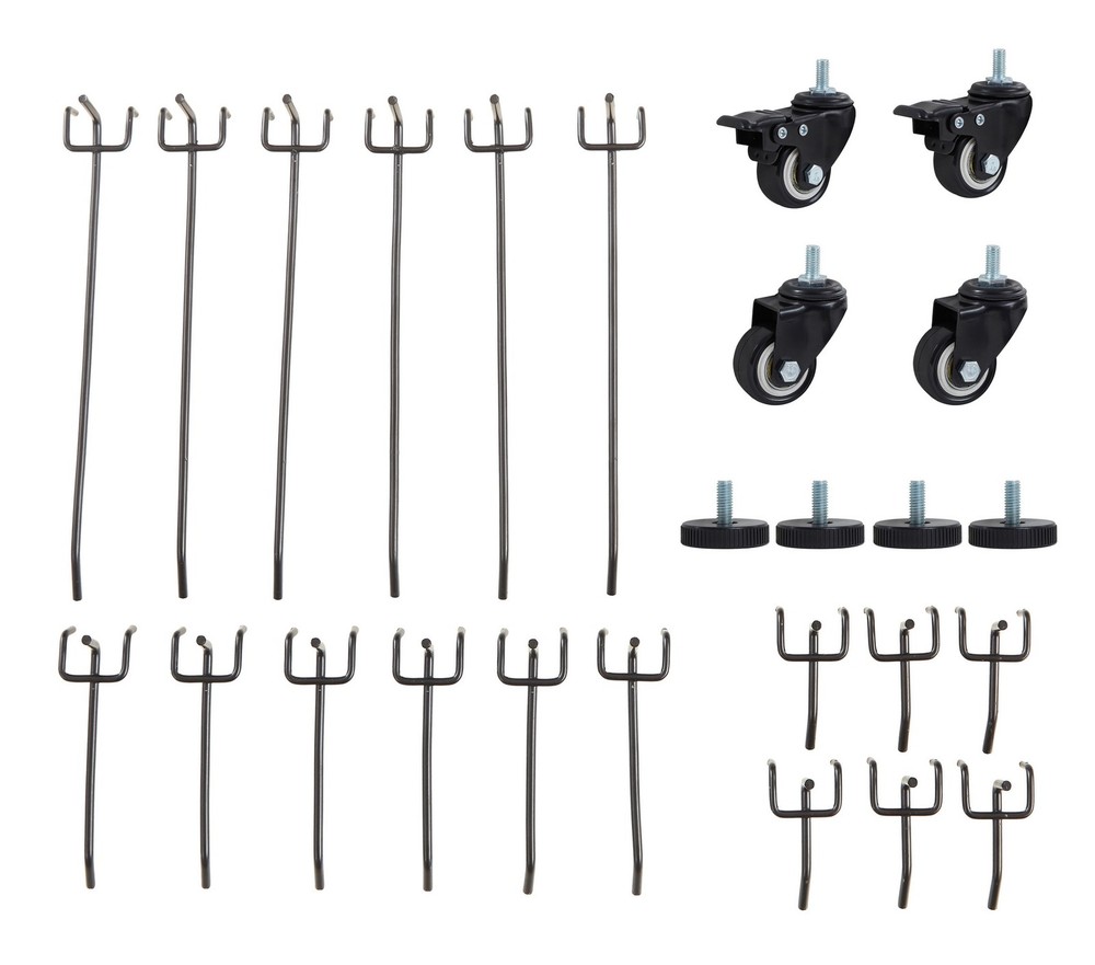 2000LB W47" Adjustable Work Bench Table Pegboard AC/USB Outlets Mobile Workbench