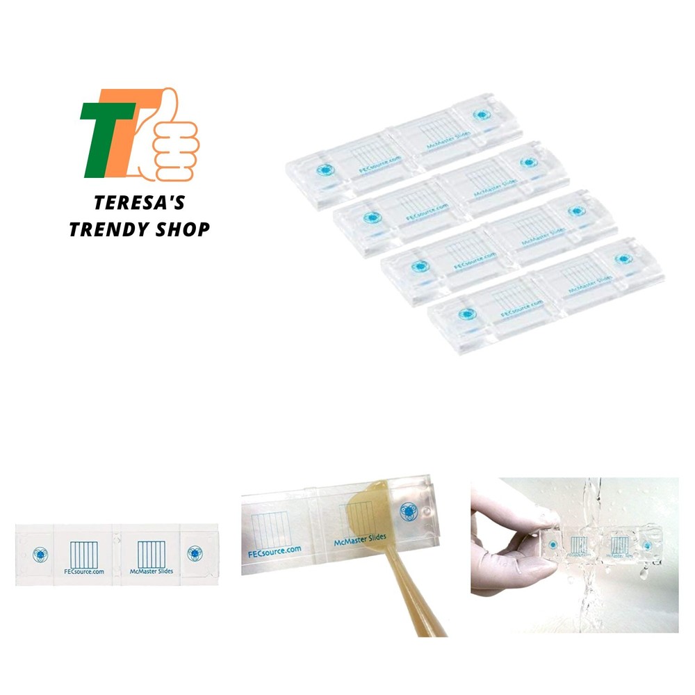 4 McMaster Method Microscope Slides, by , Fecal/Worm Egg Count for Parasites ...