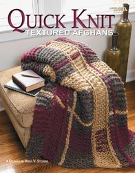Quick Knit Textured Afghans Book 4 Patterns NEW