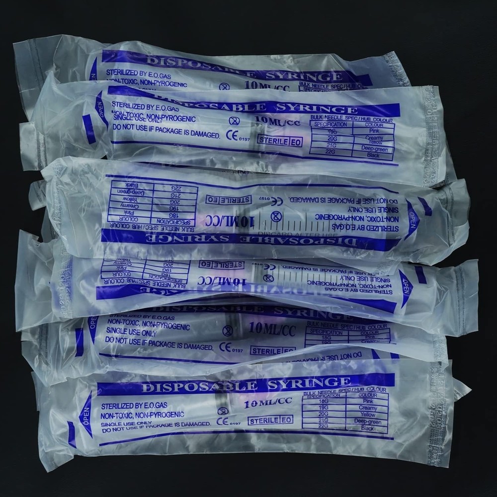 Individually Wrapped 10ml Plastic Syringe Set of 100