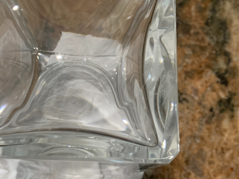 Baccarat Crystal Pickle Jar with lid Gold Handle and fork NICE!