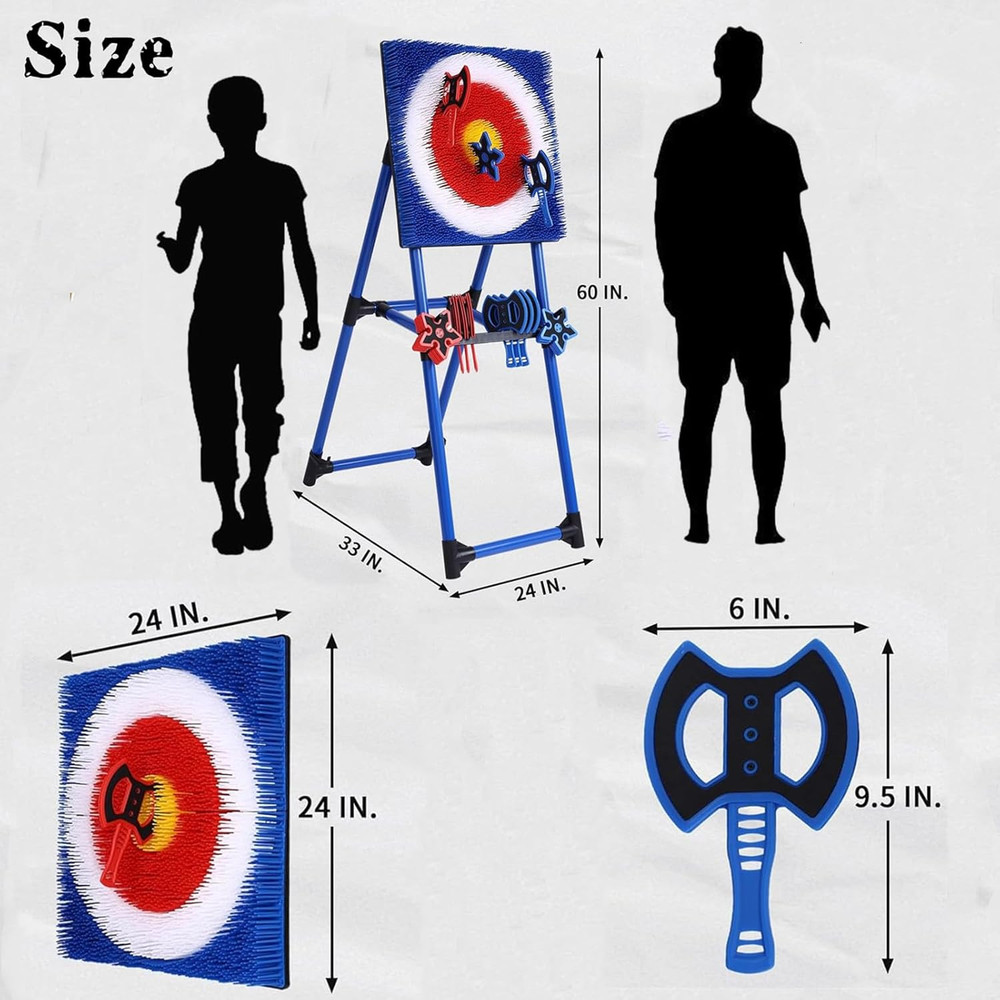 Axe Throwing Bristle Target with 8 Throwing Axes Set,Axe Throwing Game for Backy