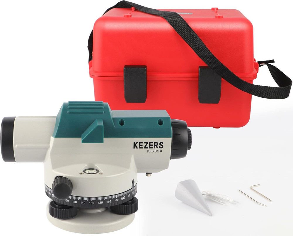 32X Automatic Optical Level Kit with Self- Leveling Magnetic Dampened Compensato