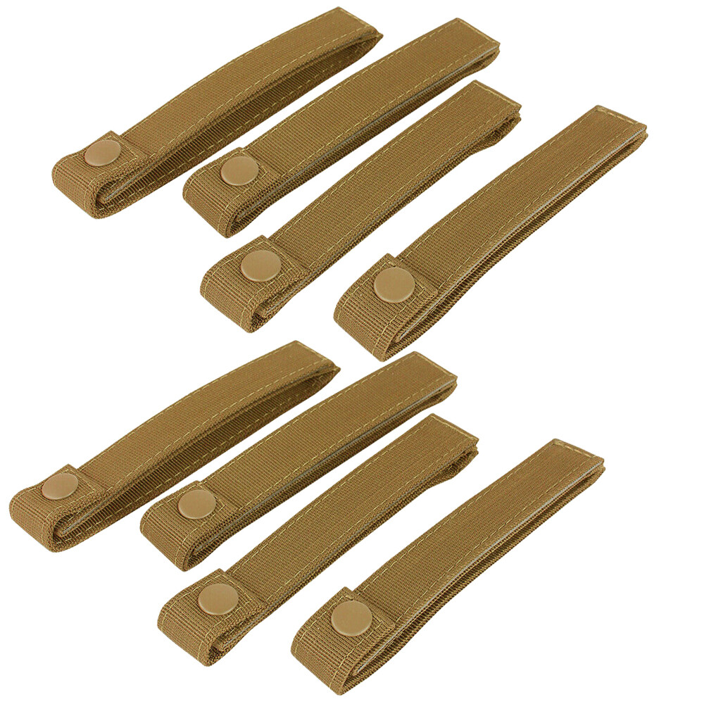 8PCS 6" MOD MOLLE PALS Modular Web Gear Replacement Tie Straps Brown