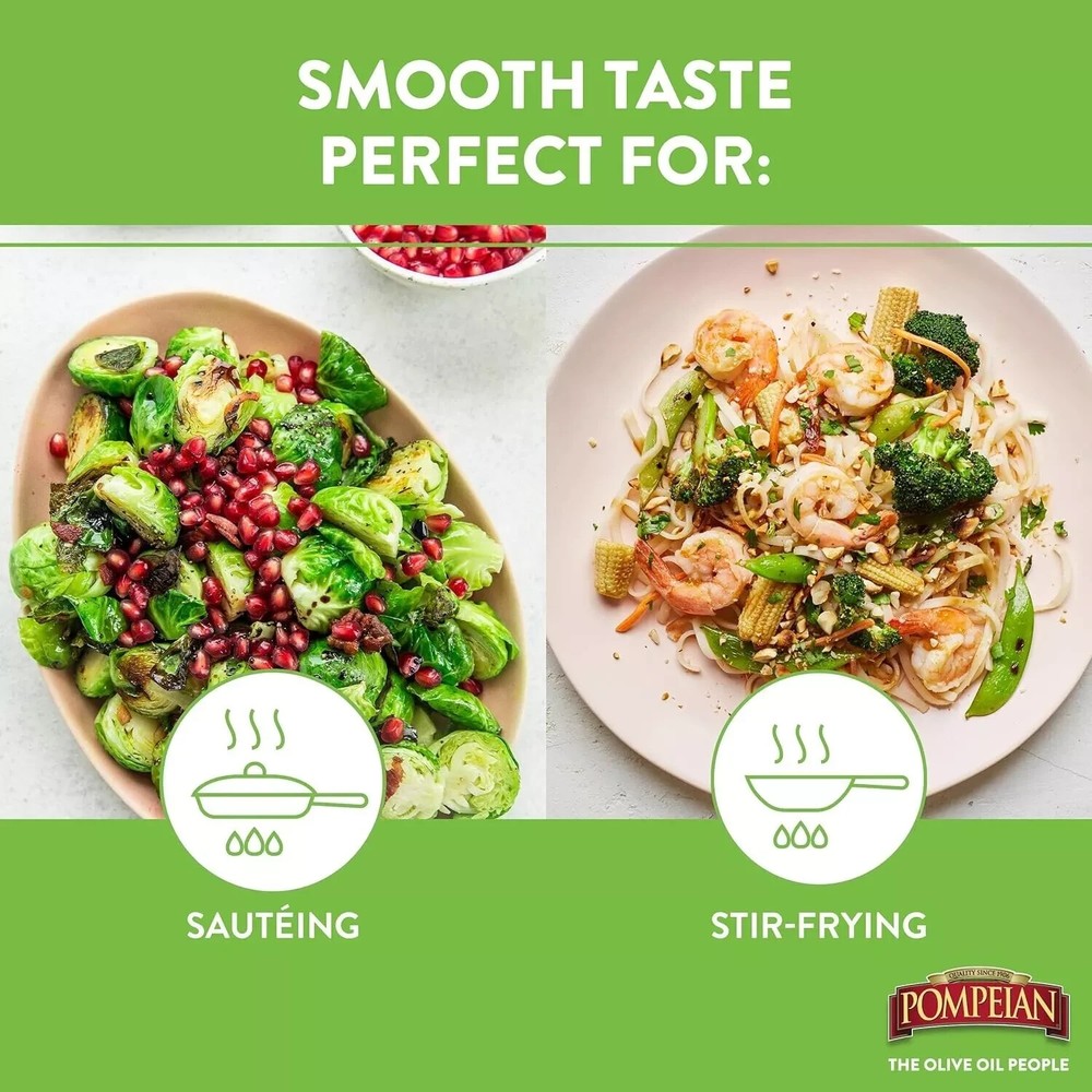 Pompeian USDA Organic Smooth Extra Virgin Olive Oil, First Cold Pressed, Smooth,