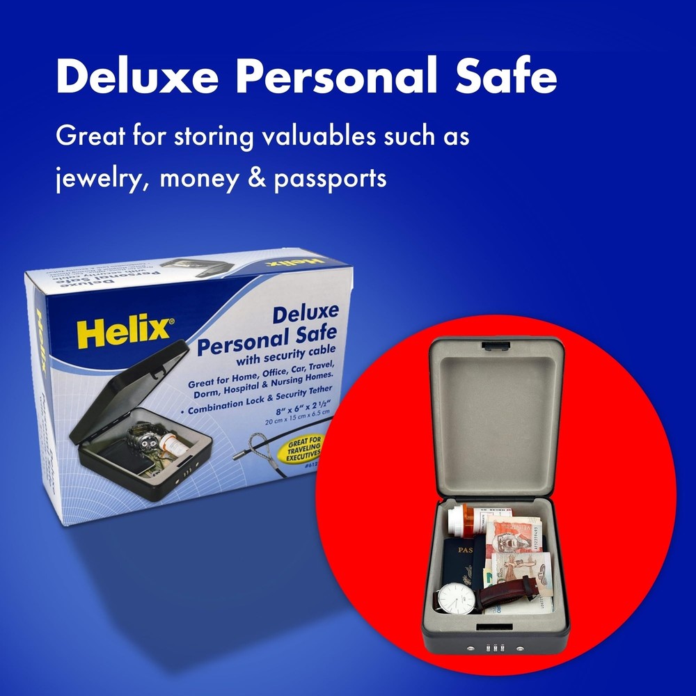 Deluxe Personal Locking Safe with Tether Heavy-Duty Steel Construction 61219