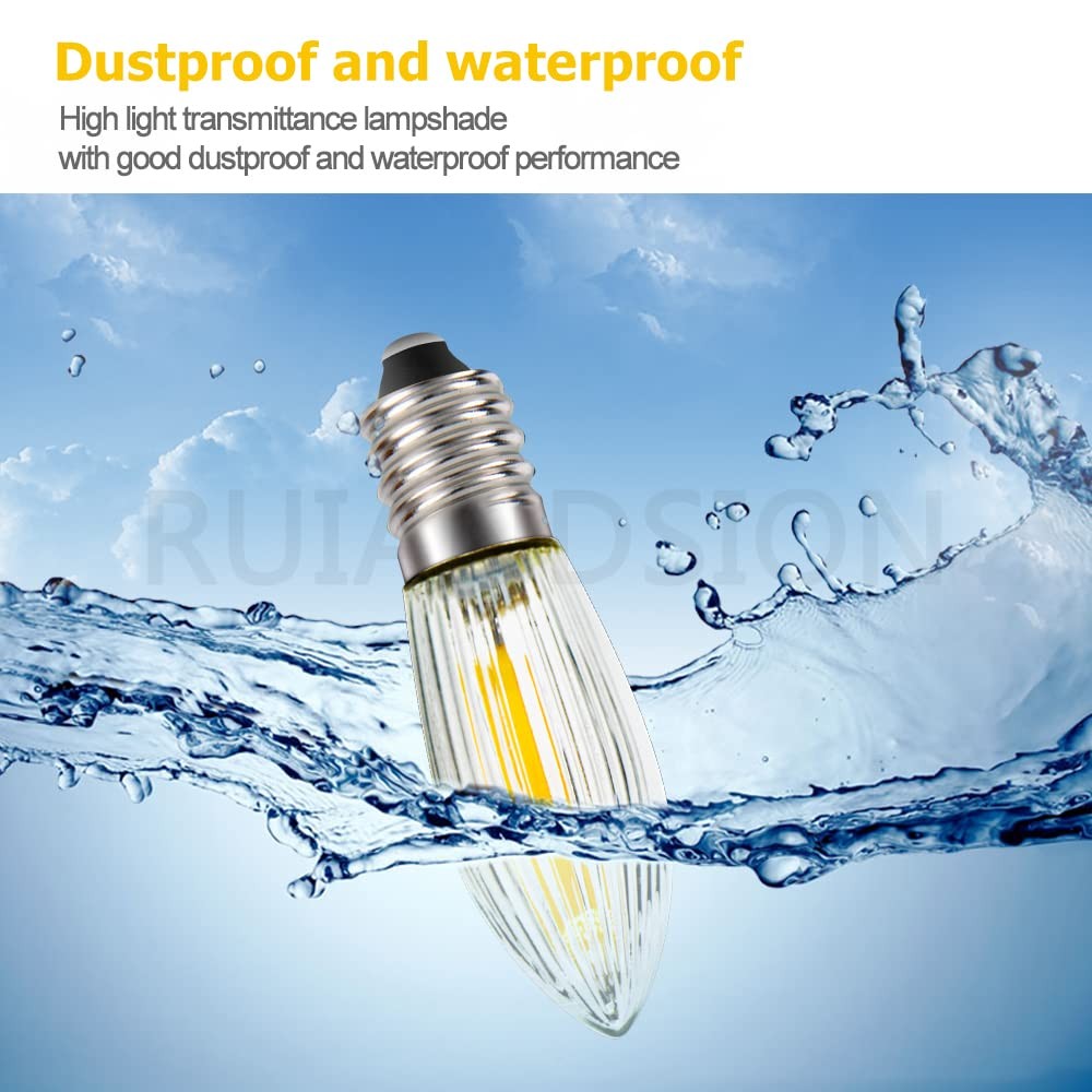 E10 Candle Light Bulbs AC 110V Warm White E10 Base Socket LED Bulb for Closet...