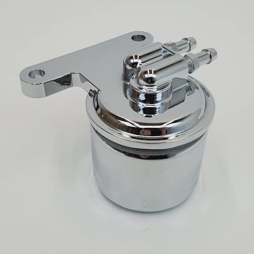 Chrome Universal Remote Oil Filter Relocation Kit with Custom Mount & Filter