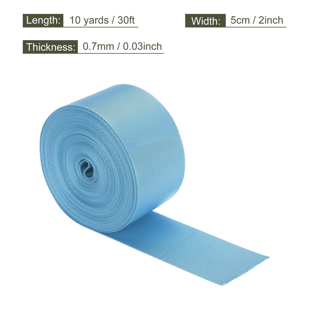 Flat Nylon Webbing Strap 2 Inch 10 Yards Lake Blue for Backpack