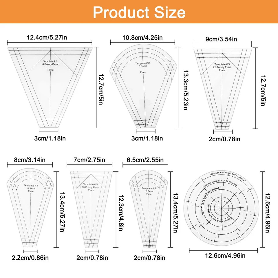 10PCS Shaped Sewing Quilting Ruler Set Creative Template Patchwork for DIY Craft
